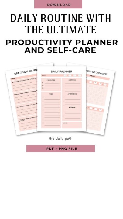 Productivity Self-Care Ubah Rutinitas Harian Lebih Seimbang dan Efektif PDF, PNG, Google Sheets 