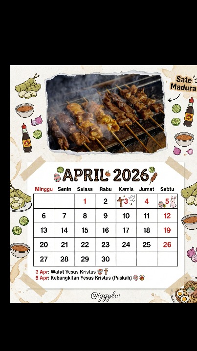 Kalender 2026 Custom Modifikasi, Tambah Foto, Hak Jual Penuh
