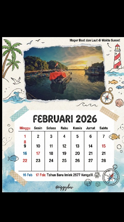 Kalender 2026 Custom Modifikasi, Tambah Foto, Hak Jual Penuh